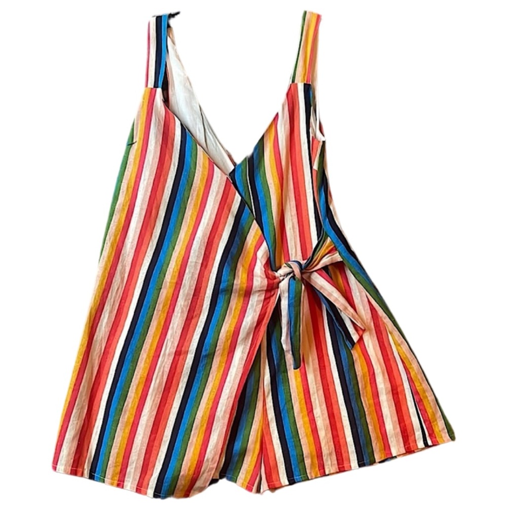 NWOT Anthropologie Multicolor Striped Romper
